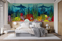 Underwater Ocean Scene Wallpaper Mural - Giffywalls