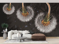 Hanging Dandelion Flower Wallpaper Mural