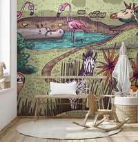 Jungle Animals self-adhesive wallpaper
