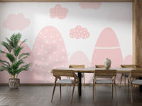 Pink Mountain with White Wallpaper - Giffywalls