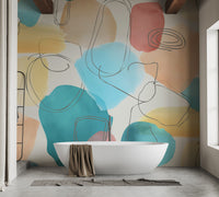 Abstract Shapes in Watercolor colorful wallpaper - Giffywalls
