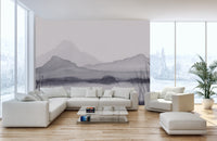 Minimalist watercolor nature wallpaper for serene spaces.
