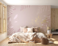 Pastel Dusty Pink Gold Wallpaper Mural - Giffywalls