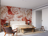 Blush pink peonies Wallpaper for modern bedrooms