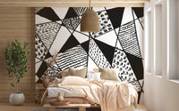 Bold black and white wallpaper mural 