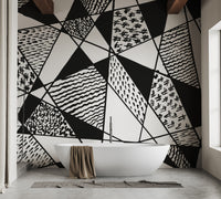 Abstract hand-drawn black stroke designs