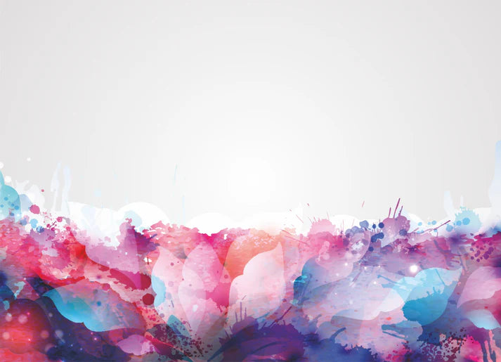 Watercolor Abstract Colorful Leaves Wallpaper Murals in your room — zoomed
