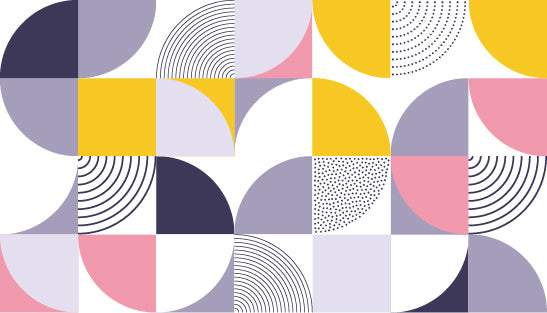 Colorful Swiss Geometric Shapes Wallpaper in your room — zoomed