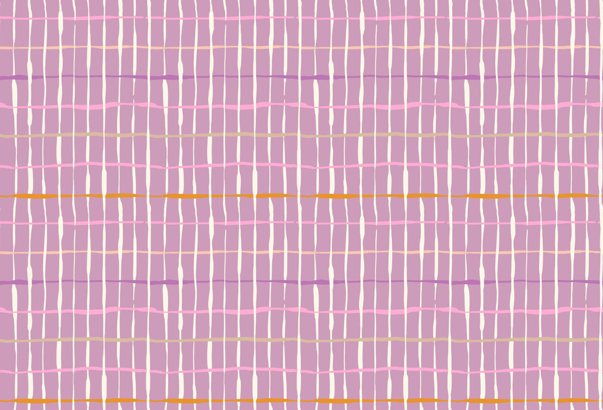 Purple Retro Hand drawn Lines Wallpaper in your room — zoomed