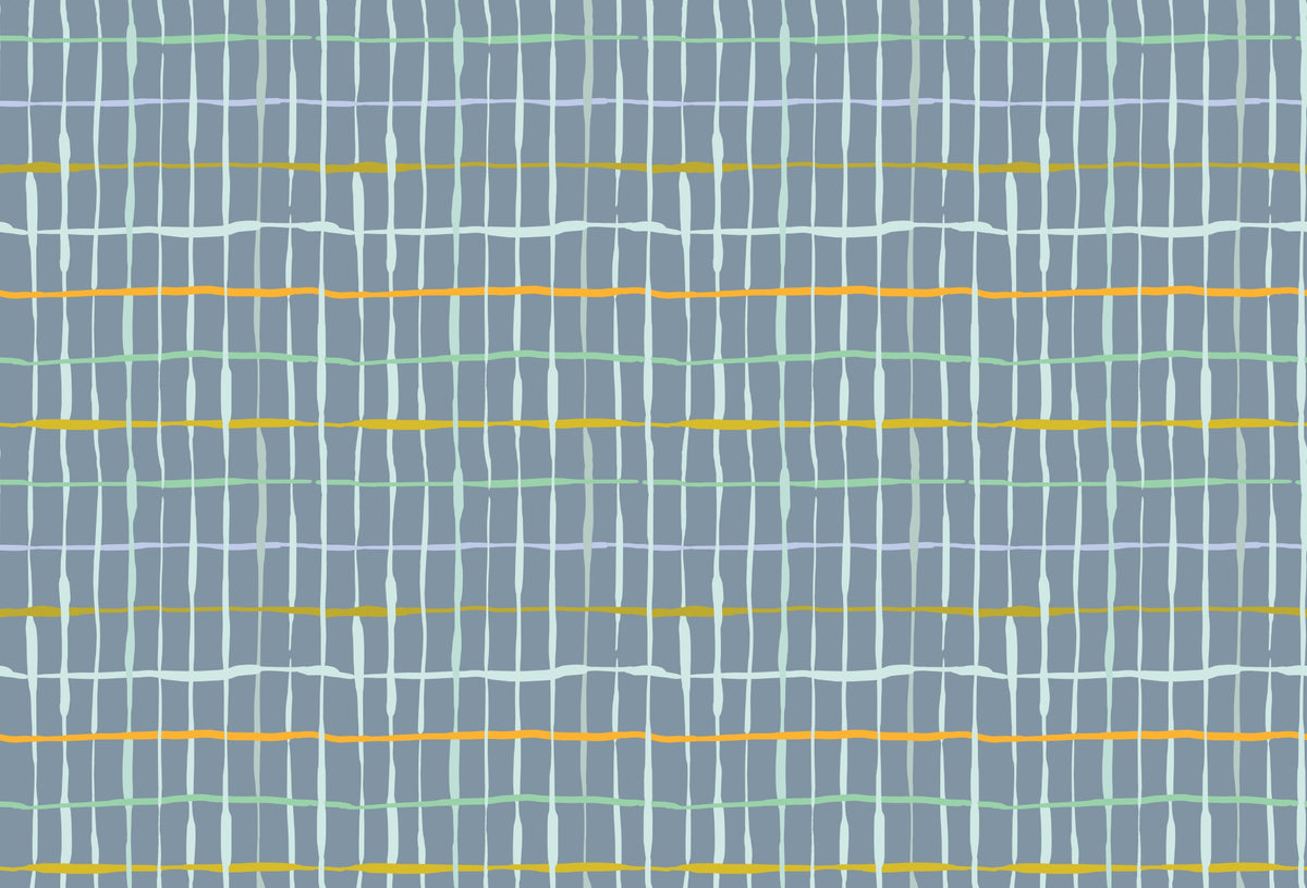 Slate Blue Handdrawn Lines Wallpaper in your room