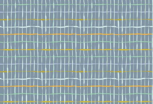 Slate Blue Handdrawn Lines Wallpaper