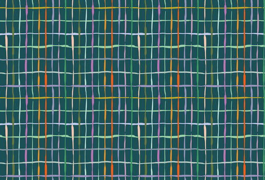 Dark Green Handdrawn Lines Wallpaper