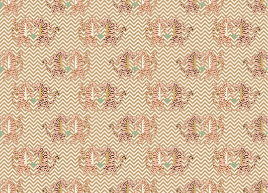 Light Sand Dancing Tiger Zigzag Wallpaper