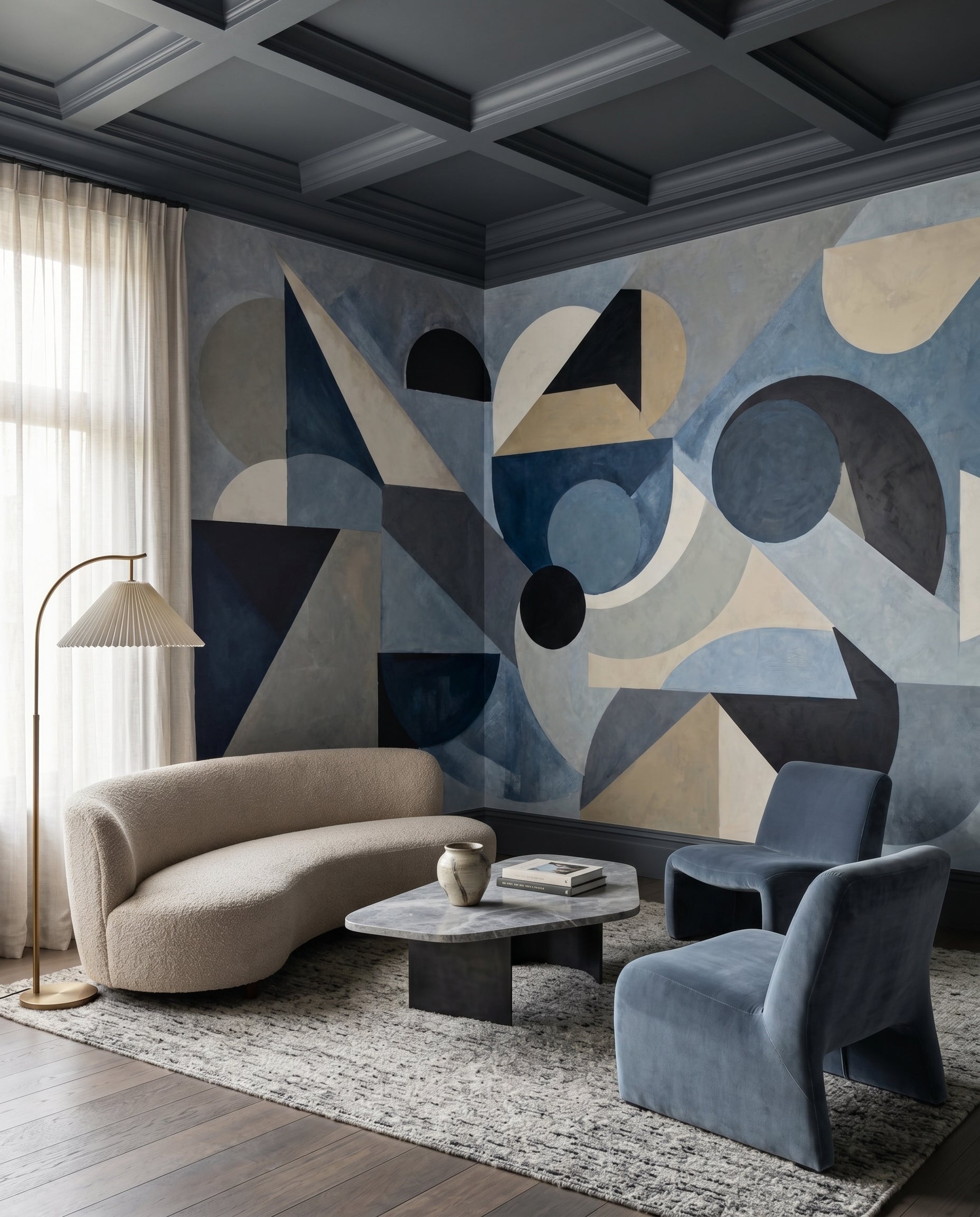 Avant Pulse wall mural turns a hallway into a quiet gallery moment.