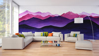 Indigo Color Shades Mountain Wallpaper Murals - Giffywalls