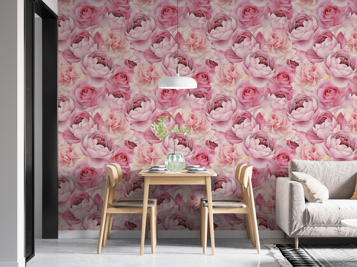 Artistic Watercolor Flower Wall Mural