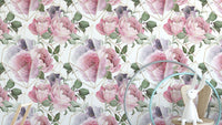 Pink Floral Repeat Wallpaper