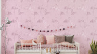 Trendy flamingo wallpaper with shimmer