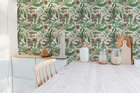 Elegant vintage tropical wall pattern