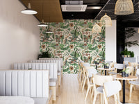 Seamless tropical pattern wall design