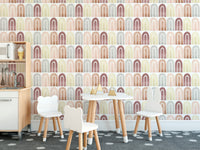Boho watercolor peel-and-stick wallpaper