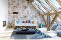 Dreamy watercolor pastel wall design
