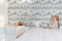 Nature-inspired winter forest wall design