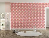 Soft pink rainbow wallpaper for walls