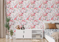 Subtle pink flamingo wallpaper decor
