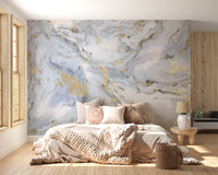 Golden Color Inclusion White Background Marble Wallpaper - Giffywalls