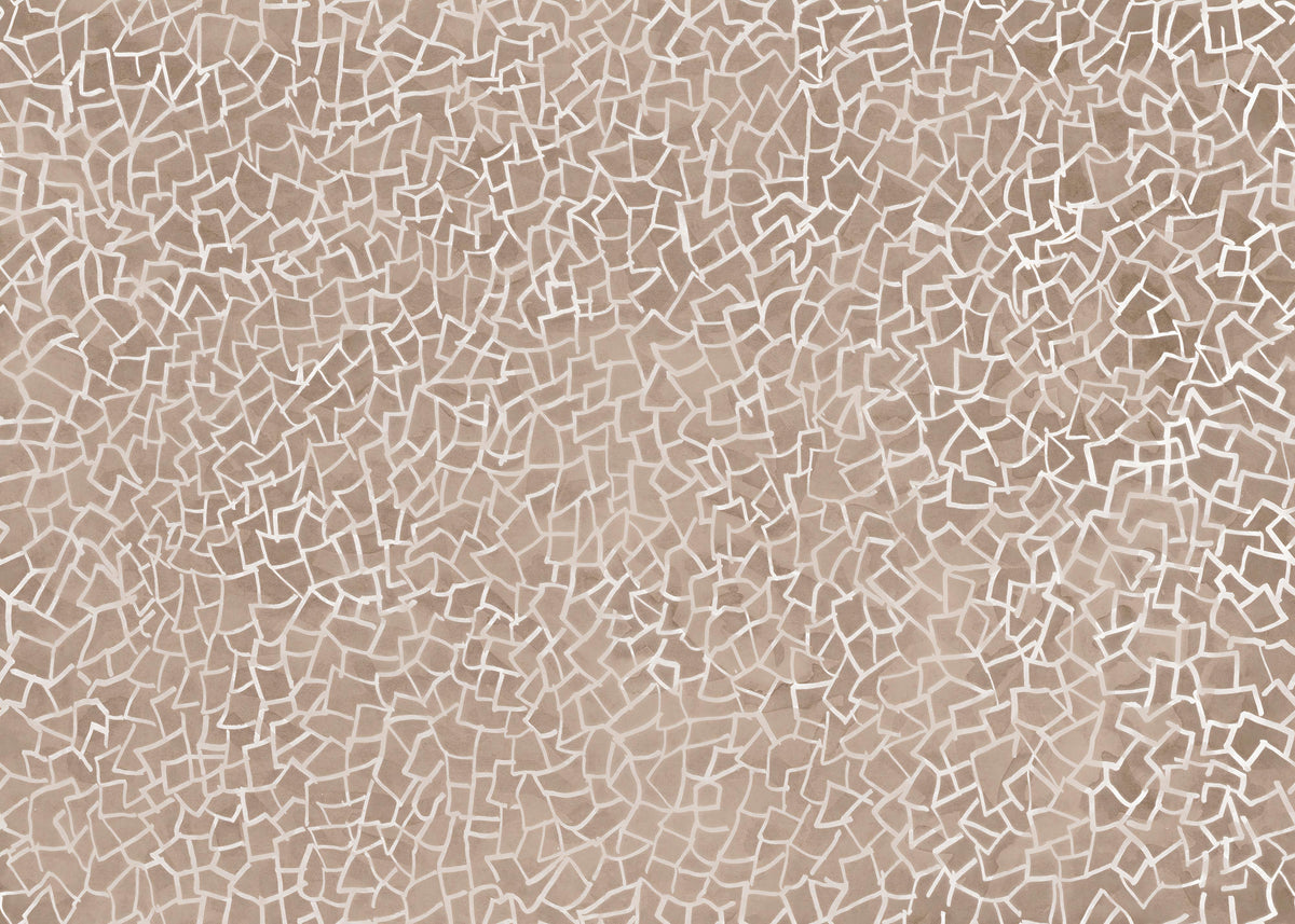 Brown Geometric Mosaic Wallpaper Mural in your room