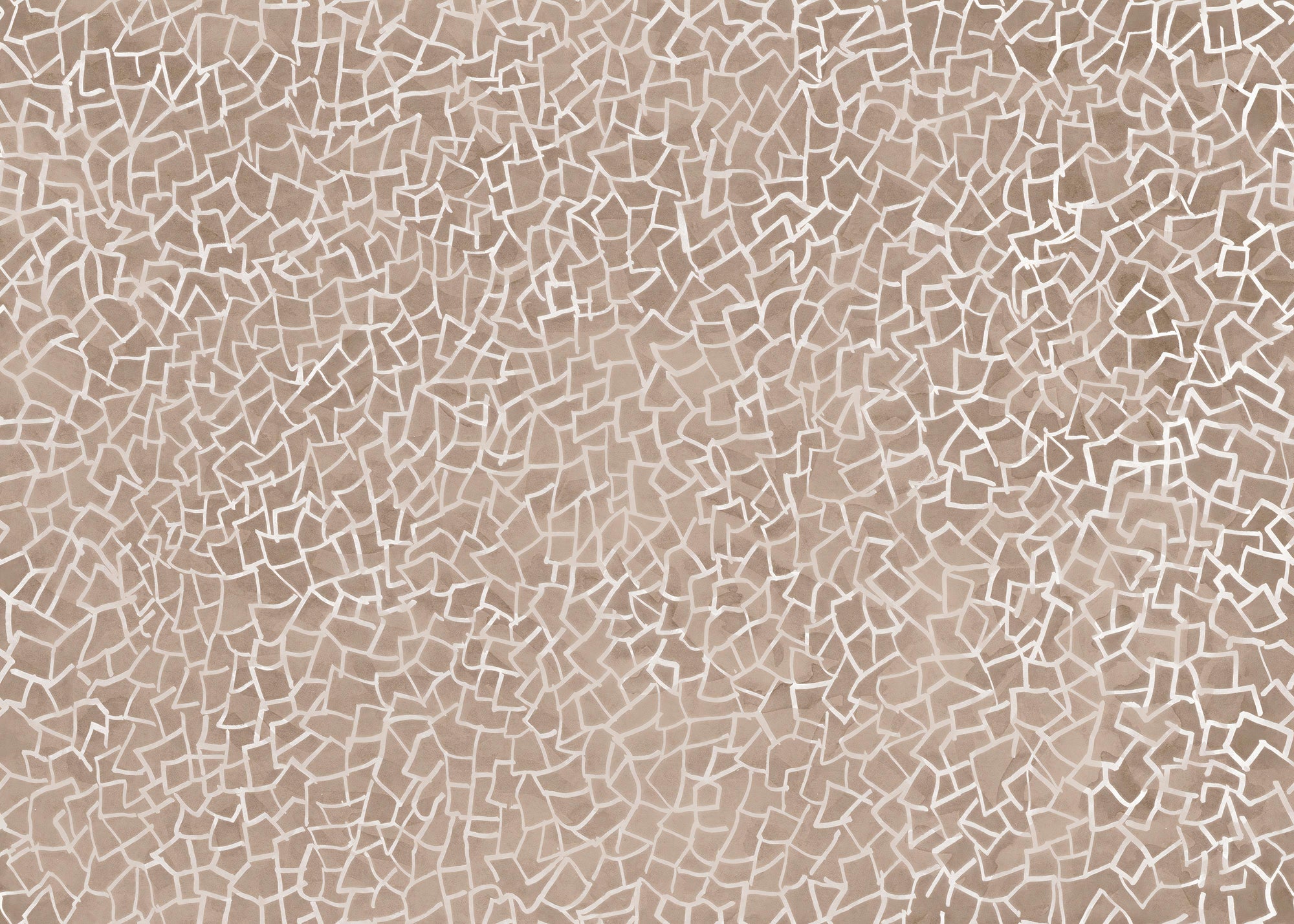 Brown Geometric Mosaic Wallpaper Mural