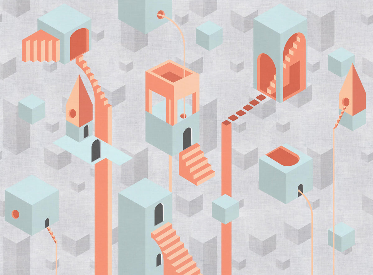 Surreal Geometric Architecture Wallpaper in your room
