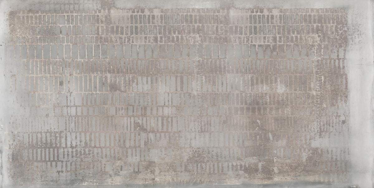 Concrete Textured Grid Pattern Wallpaper in your room