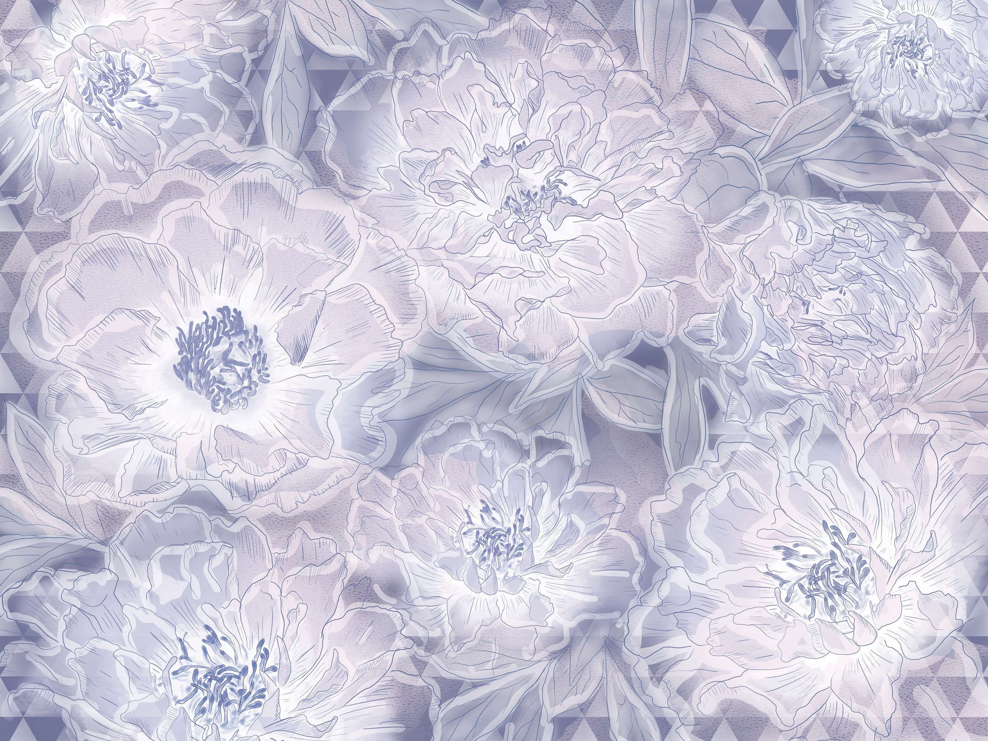 Pastel Lavender Floral Wallpaper