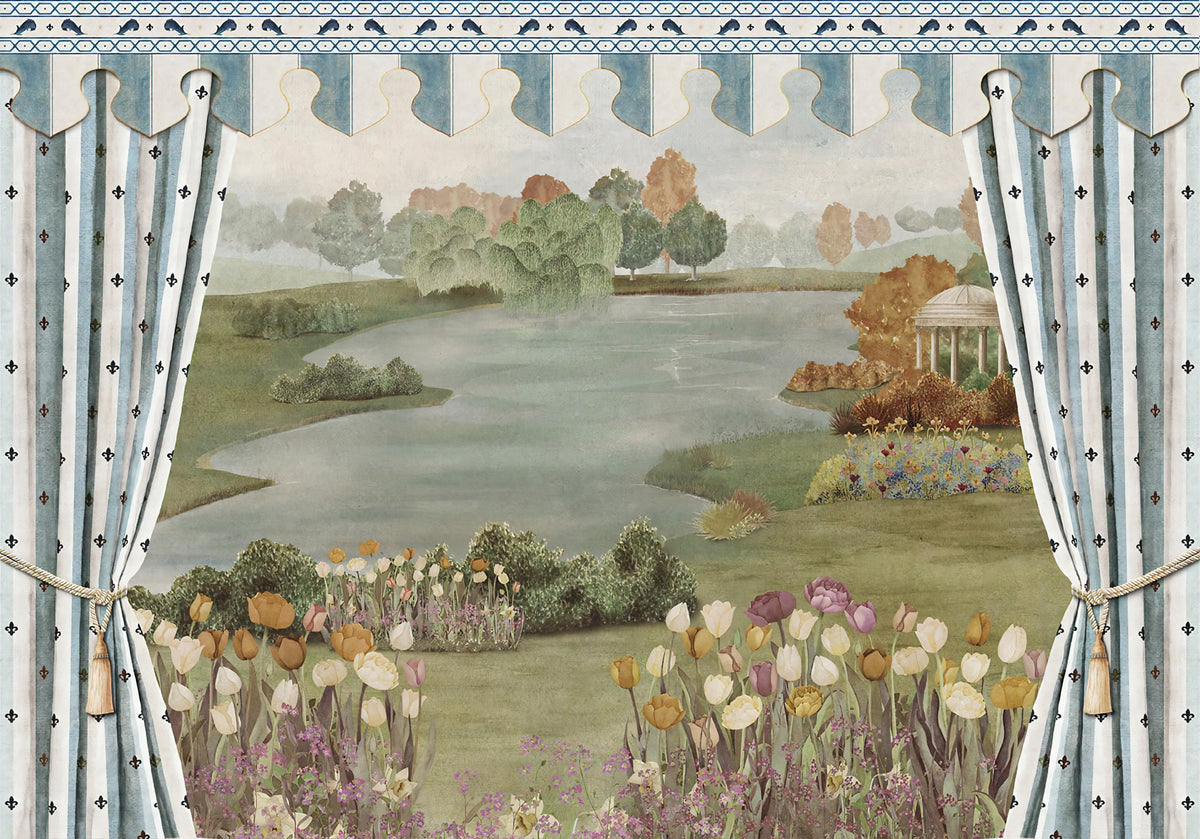 Garden Landscape Wall Mural in your room — zoomed