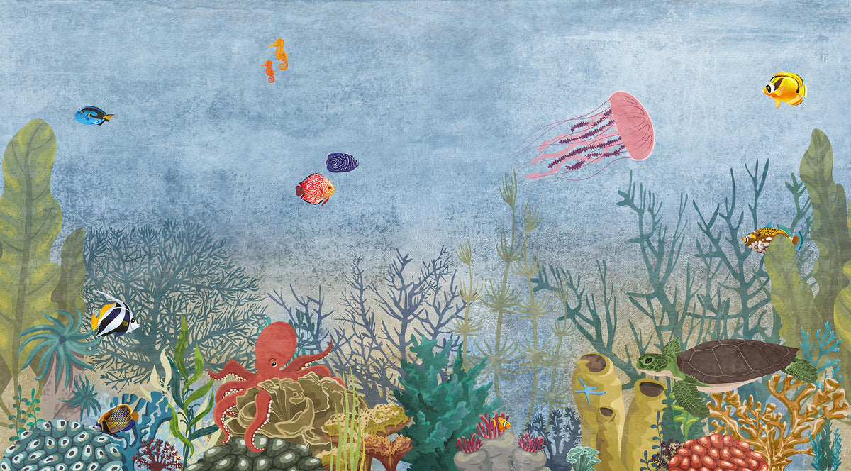 Marine Life Underwater Wallpaper Mural in your room