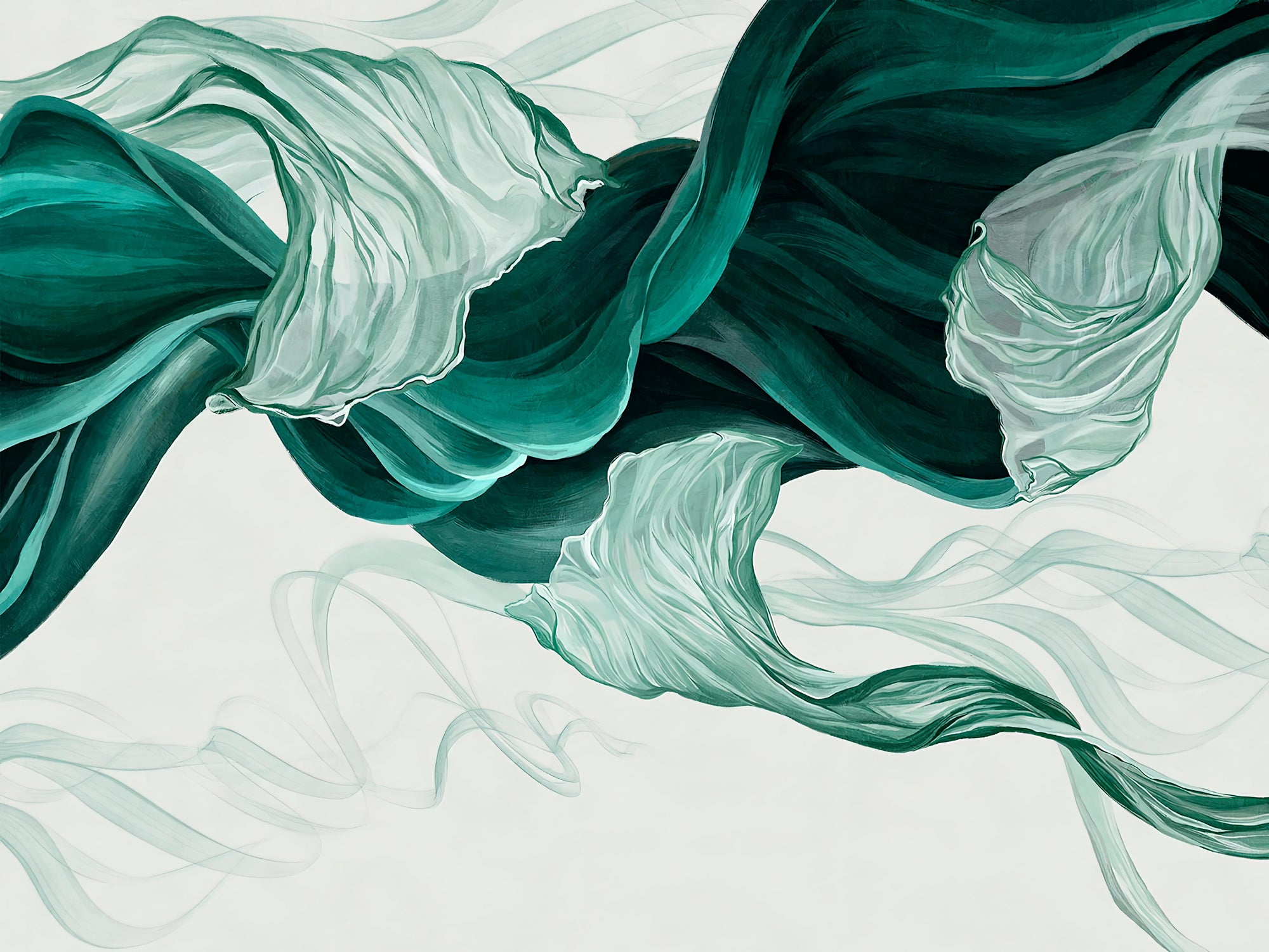 Abstract Flowing Fabric Wall Mural