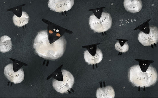 Dreamy Dark Sheep Wallpaper