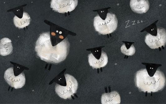 Dreamy Dark Sheep Wallpaper