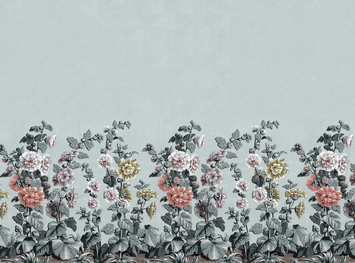 Vintage Botanical Floral Wallpaper in your room