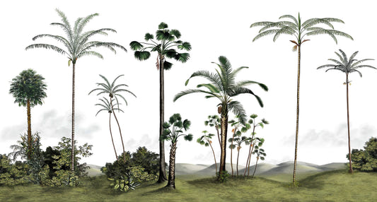 Tropical Palm Tree Landscape Mural