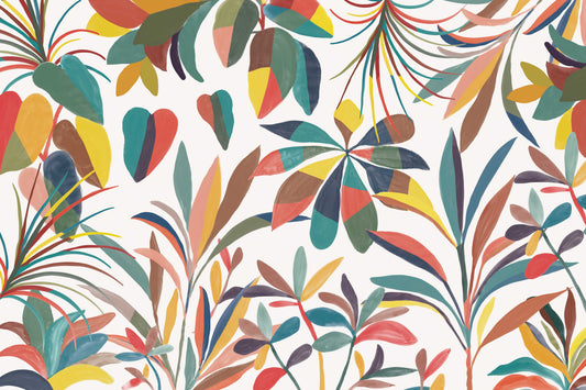 Vibrant Tropical Botanical Wallpaper