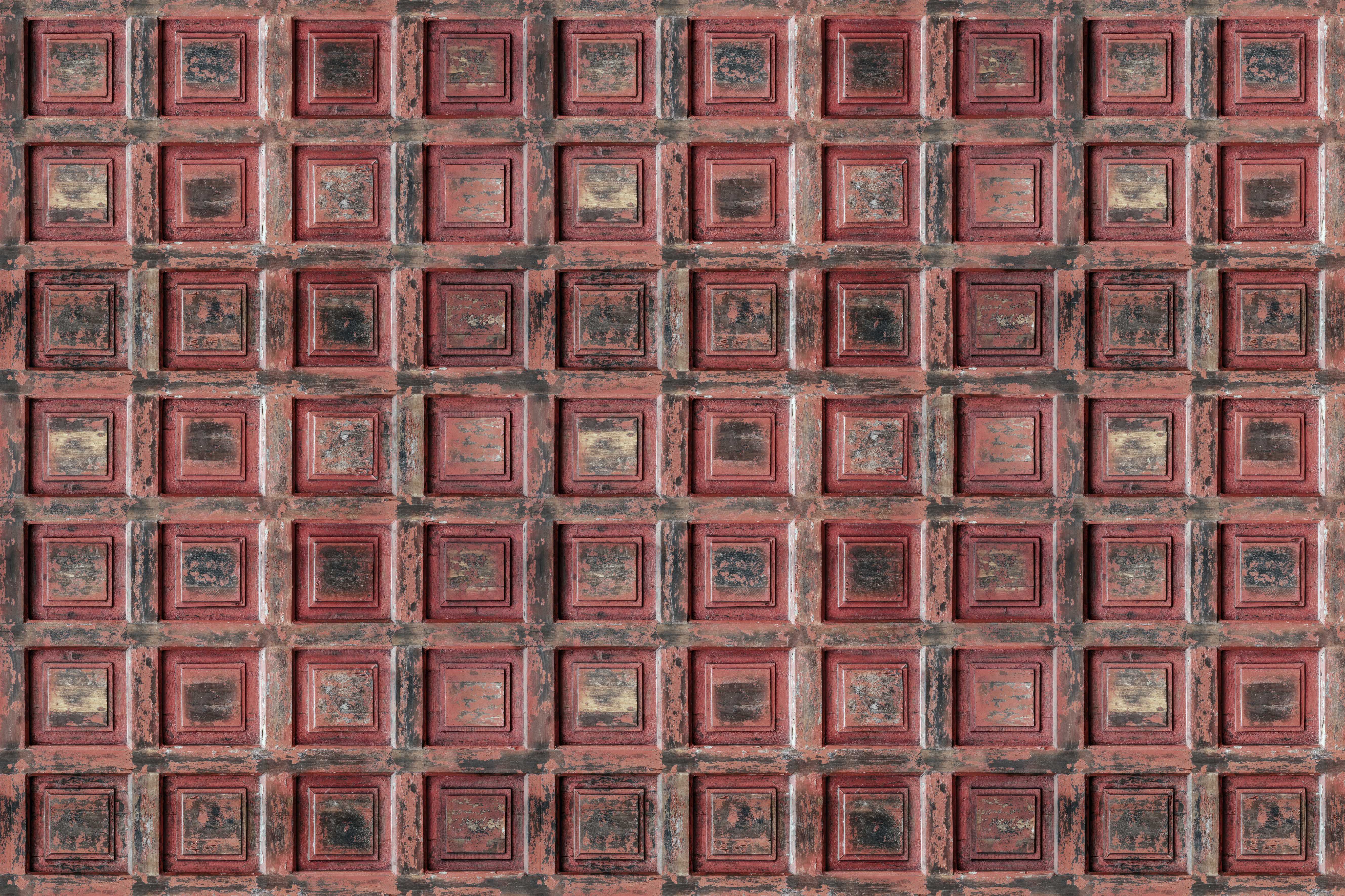 Rustic Distressed Red Wood Wallpaper for vintage decor

