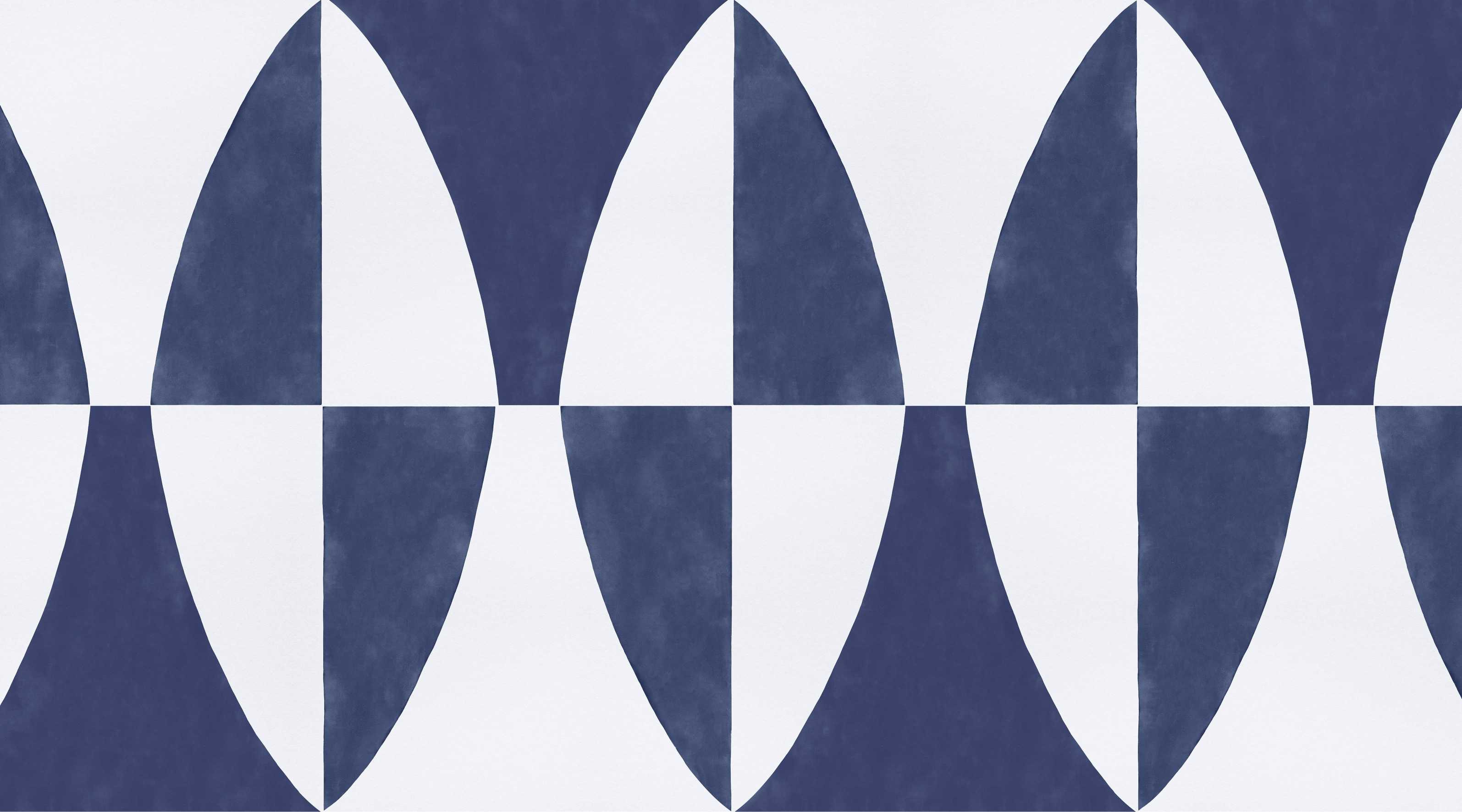 Navy blue geometric pattern wallpaper for modern decor
