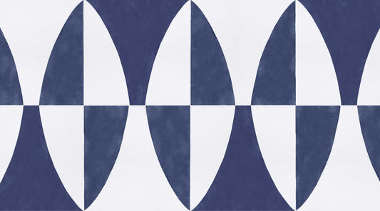 Navy Blue Geometric Pattern Wallpaper