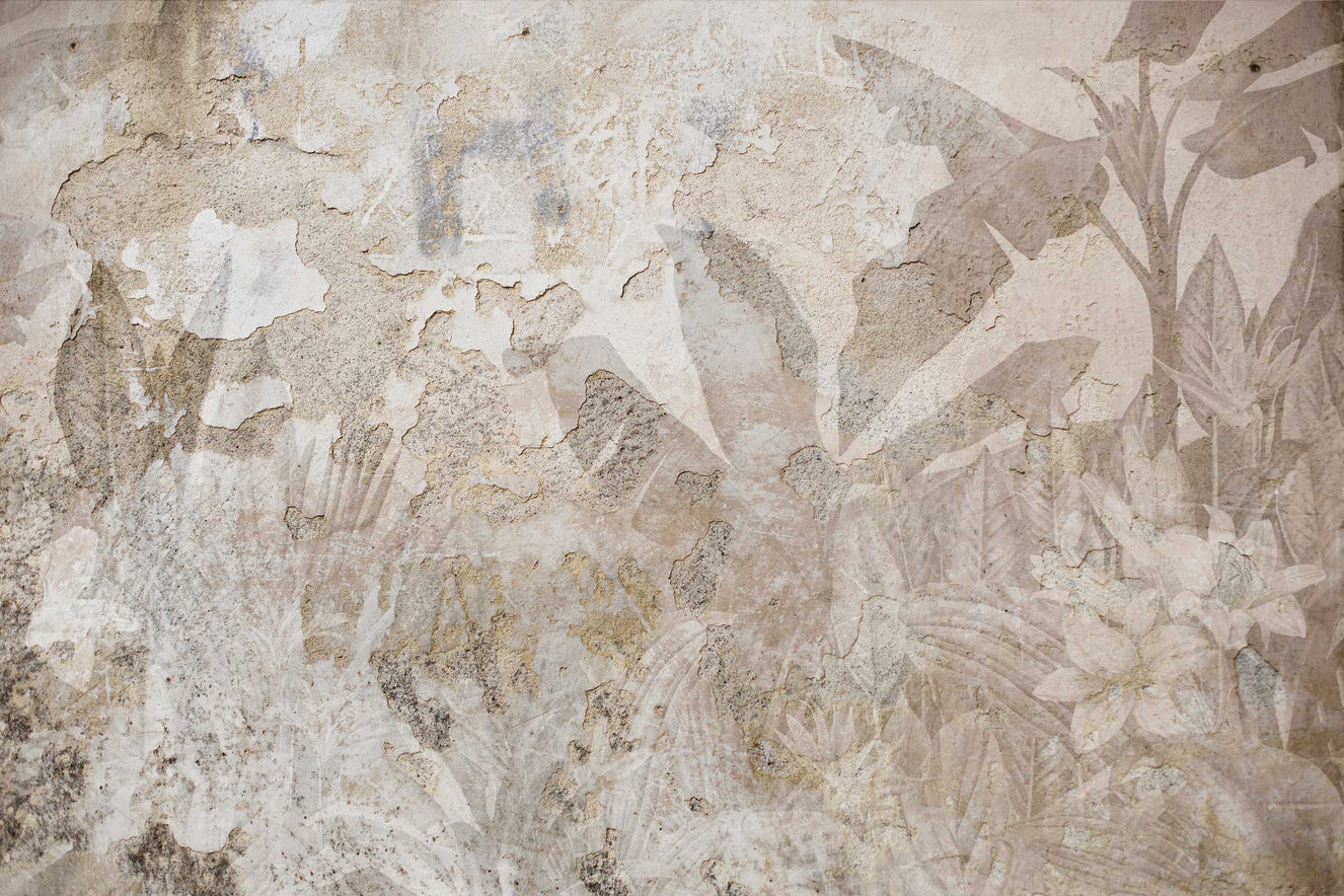 Vintage Distressed Botanical Wallpaper
