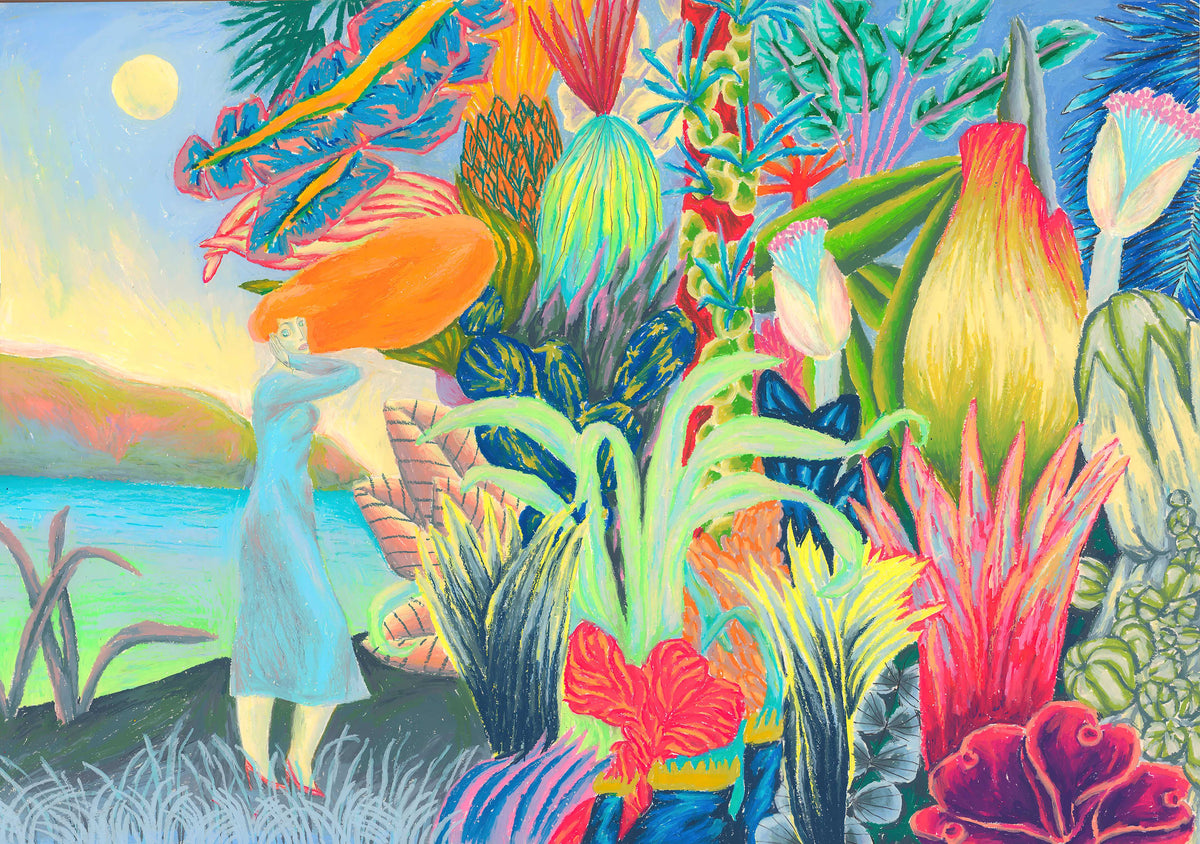 Surreal Tropical Fantasy Art Wallpaper in your room