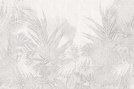 Monochrome Tropical Leaf Wallpaper