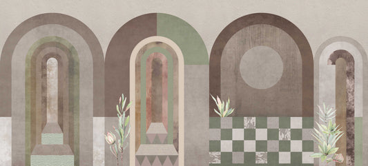 Modern Geometric Arch Wall Mural